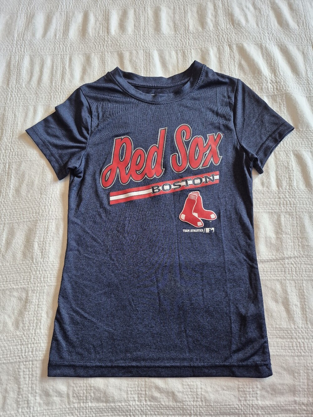 Boston Red Sox boys size Medium or 7/8 navy blue short sheeve shirt NWOT